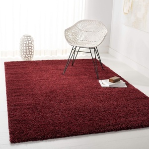 image:imageSAFAVIEH Area Rug 8x10  August Shag Collection  Large  Aqua Solid Pattern NonShedding amp Easy Cleaning Plush Thick Pile Ideal for Living Room Bedroom Dining Space AUG900JBurgundy