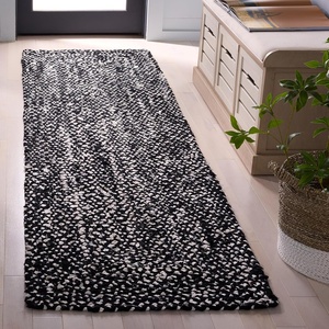 image:imageSAFAVIEH Area Rug 8x10  Braided Collection  Large  Orange amp Rust Handmade Cotton Reversible Ideal for Living Room Bedroom Dining Space BRD210ABlackIvory