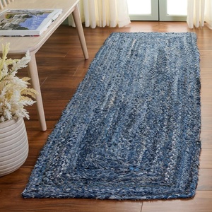 image:imageSAFAVIEH Area Rug 8x10  Braided Collection  Large  Orange amp Rust Handmade Cotton Reversible Ideal for Living Room Bedroom Dining Space BRD210ADenimBlue