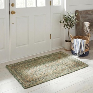 image:imageSAFAVIEH Area Rug 8x10  Cape Cod Collection  Large  Beige amp Multi Handmade Jute amp Cotton Woven Braided Design CAP202BGreenNatural