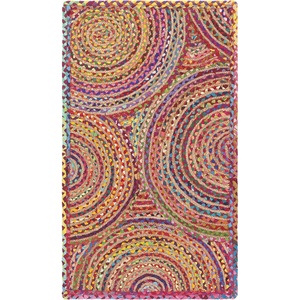 image:imageSAFAVIEH Area Rug 8x10  Cape Cod Collection  Large  Blue amp Natural Handmade Jute amp Cotton Boho Braided Design Ideal for Living Room Bedroom Office Dining Space CAP203MRedMulti