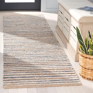 image:imageSAFAVIEH Area Rug 8x10  Cape Cod Collection  Large  Natural amp Ivory Geometric Design Ideal for Living Room Bedroom Office Dining Space CAP151ANaturalBlue