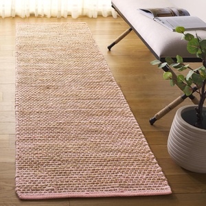 image:imageSAFAVIEH Area Rug 8x10  Cape Cod Collection  Large  Yellow amp Natural Handmade Jute amp Cotton Ideal for Living Room Bedroom Dining Space CAP236CPinkNatural