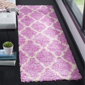 image:imageSAFAVIEH Area Rug 8x10  Dallas Shag Collection  Large  Beige amp Ivory Trellis Pattern NonShedding amp Easy Cleaning Plush Thick Pile Ideal for Living Room Bedroom Dining Space SGD257DPinkIvory