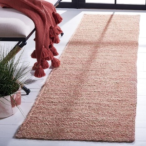 image:imageSAFAVIEH Area Rug 8x10  Natural Fiber Collection  Large  Black amp Natural Handmade Wool amp Jute Ideal for Living Room Bedroom Dining Space NFB950ZPinkNatural