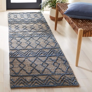 image:imageSAFAVIEH Area Rug 8x10  Natural Fiber Collection  Large  Blue amp Natural Handmade Flat Weave Jute Boho Moroccan Trellis Pattern Ideal for Living Room Bedroom Dining Space NF221MBlueNatural
