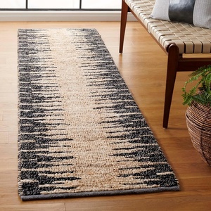 image:imageSAFAVIEH Area Rug 8x10  Natural Fiber Collection  Large  Grey amp Black Handmade Wool amp Jute Farmhouse Style Ideal for Living Room Bedroom Dining Space NF953FBleachBlack