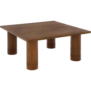 image:imageSAFAVIEH Furniture  Aramin Square Coffee Table  Black  Modern Living Room Table with Sculptural Legs for Living Room Family Room 394 W x 394 D x 17 H COF2307BWalnut