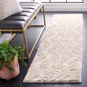 image:imageSAFAVIEH Norway Shag Collection Area Rug  67 Round Beige amp Ivory Wave Design NonShedding amp Easy Care 12inch Thick Ideal for High Traffic Areas in Living Room Bedroom NOR210BBeigeIvory