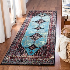 image:imageSAFAVIEH Vintage Hamadan Collection Area Rug  8 x 10 Orange amp Multi Oriental Traditional Persian Design NonShedding amp Easy Care Ideal for High Traffic Areas in Living Room Bedroom VTH217BRedLight Blue