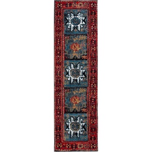 image:imageSAFAVIEH Vintage Hamadan Collection Area Rug  8 x 10 Red amp Multi Oriental Traditional Persian Design NonShedding amp Easy Care Ideal for High Traffic Areas in Living Room Bedroom VTH213ARedLight Blue