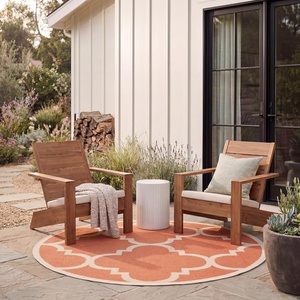 image:imageSAFAVIEH Washable Rug Outdoor Courtyard Collection  53 Round Terracotta NonShedding amp Easy Cleaning Ideal for Patio Backyard Mudroom CY6243241