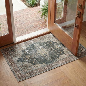 image:imageSafavieh Washable Rug Arizona Collection  8 x 10 Rust amp Aqua Slip Resistant amp Easy to Clean Ideal for Living Room Bedroom Home Office Dining Space ARZ126QGreenLight Brown