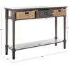 image:imageSAFAVIEH American Homes Collection Winifred Grey Wicker Console Table with StorageGrey