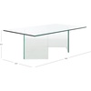 image:imageSAFAVIEH Bedwyr Temp Glass COF7305 Coffee Table 47 W x 28 D x 16 H Clear