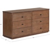 image:imageSAFAVIEH Couture  Octavian Rope Detail Dresser  Walnut Oak  6Drawer Storage Chest  Fully Assembled  Ideal for Bedroom Guest Room 66 W x 20 D x 34 H SFV2234BWalnut