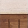 image:imageSAFAVIEH Couture Collection  Kaylissa Walnut amp Travertine Top 2 Drawer Nightstand Solid Wood Bedroom Furniture Fully Assembled SFV9757ATravertineWalnut