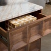 image:imageSAFAVIEH Couture Collection  Paxter Walnut amp White Marble Top 2Drawer Nightstand Modern Storage Bedside Table Fully Assembled SFV9758AWalnutWhite