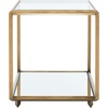 image:imageSAFAVIEH Couture Collection Florabella Mirrored Bronze Square Accent Table Fully Assembled