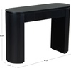 image:imageSAFAVIEH Couture Collection Rikki Walnut Brown Fluted Oval Top 1Drawer Console TableBlack