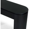 image:imageSAFAVIEH Couture Collection Rikki Walnut Brown Fluted Oval Top 1Drawer Console TableBlack