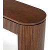 image:imageSAFAVIEH Couture Collection Rikki Walnut Brown Fluted Oval Top 1Drawer Console TableWalnut