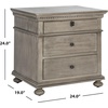 image:imageSAFAVIEH Couture Home Collection Allisyn Light Grey 3Drawer Wood Nightstand Table Fully AssembledLight Grey