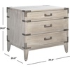 image:imageSAFAVIEH Couture Home Collection Nisha Light Brown 3Drawer Wood Nightstand Table Fully AssembledLight Grey