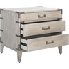 image:imageSAFAVIEH Couture Home Collection Nisha Light Brown 3Drawer Wood Nightstand Table Fully AssembledLight Grey