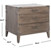 image:imageSAFAVIEH Couture Home Collection Nisha Light Brown 3Drawer Wood Nightstand Table Fully AssembledNatural