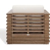 image:imageSAFAVIEH Couture Outdoor Tortuga NaturalWhite Solid Wood Accent Chair
