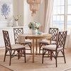 image:imageSAFAVIEH Furniture  Bhumi Accent Chair Set of 2  Coastal Design White amp Chocolate Brown Rattan  Fully Assembled  Ideal for Living Room Bedroom Dining Space 197 Seat Height ACH6509DSET2