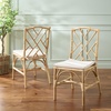 image:imageSAFAVIEH Home Collection  Chadale Rattan Dining Chair Set of 2 Natural amp Cream Upholstered Seat Coastal Boho Accent Chairs Fully Assembled SEA8037ANaturalCream
