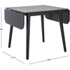 image:imageSAFAVIEH Home Collection  Damarius White Washed Solid Wood Drop Leaf Dining Table SpaceSaving Modern Design Seats up to 4 DTB8501BMatte Black