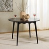 image:imageSAFAVIEH Home Collection  Roma Black Round DropLeaf Dining Table Scalloped Apron Design SpaceSaving Small Dining Table DTB9219BBlack