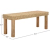 image:imageSAFAVIEH Home Collection  Shazza Natural Brown Solid Wood Bench with Woven Seat Fully Assembled BCH6501ANatural