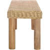 image:imageSAFAVIEH Home Collection  Shazza Natural Brown Solid Wood Bench with Woven Seat Fully Assembled BCH6501ANatural
