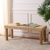 image:imageSAFAVIEH Home Collection  Shazza Natural Brown Solid Wood Bench with Woven Seat Fully Assembled BCH6501ANatural