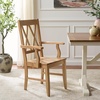 image:imageSAFAVIEH Home Collection  Yana Double XBack Dining Arm Chair Solid Wood Light Oak Finish Classic Farmhouse Style DCH6901BLight Oak