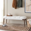 image:imageSAFAVIEH Home Collection Maila OffWhite VelvetCopper Rectangle Bench
