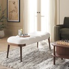 image:imageSAFAVIEH Home Collection Maila OffWhite VelvetCopper Rectangle Bench