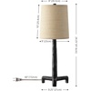 image:imageSAFAVIEH Lighting  Soline 24Inch Table Lamp  Black Iron amp Natural Shade  Ideal for Living Room Bedroom Nightstand Reading Nook LED Bulb Included TBL4667ABlackNatural