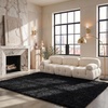 image:imageSAFAVIEH Lindsay Shag Collection Round Rug  67 Round Pink Contemporary Design Ideal for High Traffic Areas in Living Room Bedroom amp Dining Room LNS560U7RBlack