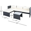image:imageSAFAVIEH Outdoor Collection Bronson Black RattanBeige Cushion 3Piece Patio Backyard Sectional Sofa Set