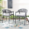 image:imageSAFAVIEH Outdoor Collection Greer Grey Stackable Rope Chair Set of 2