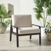 image:imageSAFAVIEH Outdoor Couture Patio Furniture Guam Black Aluminum amp Beige Armchair with CushionsBlackBeige