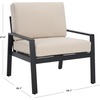 image:imageSAFAVIEH Outdoor Couture Patio Furniture Guam Black Aluminum amp Beige Armchair with CushionsBlackBeige