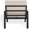 image:imageSAFAVIEH Outdoor Couture Patio Furniture Guam Black Aluminum amp Beige Armchair with CushionsBlackBeige