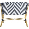 image:imageSAFAVIEH PAT4016A Outdoor Collection Dandra Navy and White Herringbone Rattan SetteeNavy  White