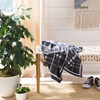 image:imageSAFAVIEH Unity Gingham Knit Throw Blanket Dark GreyMedium GreyIvory